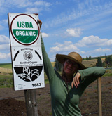Grey Duck Garlic, Patty with organic certification sign