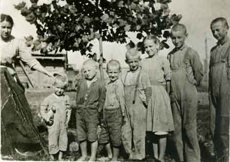 Grandpa Lee as a child at Grey Duck Garlic